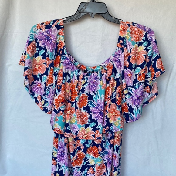 Ellen weaver dress floral print colorful pattern boho casual party size 3X - Picture 10 of 17